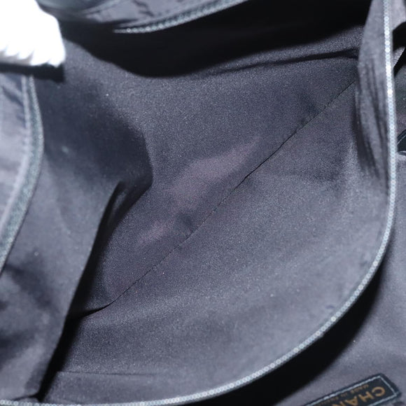 CHANEL New Travel line Tote Bag Nylon Gold Black CC Auth 132226