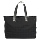 CHANEL New Travel line Tote Bag Nylon Gold Black CC Auth 132226-2