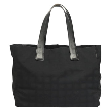 CHANEL New Travel line Tote Bag Nylon Gold Black CC Auth 132226 - 0