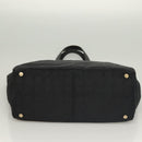 CHANEL New Travel line Tote Bag Nylon Gold Black CC Auth 132226-5