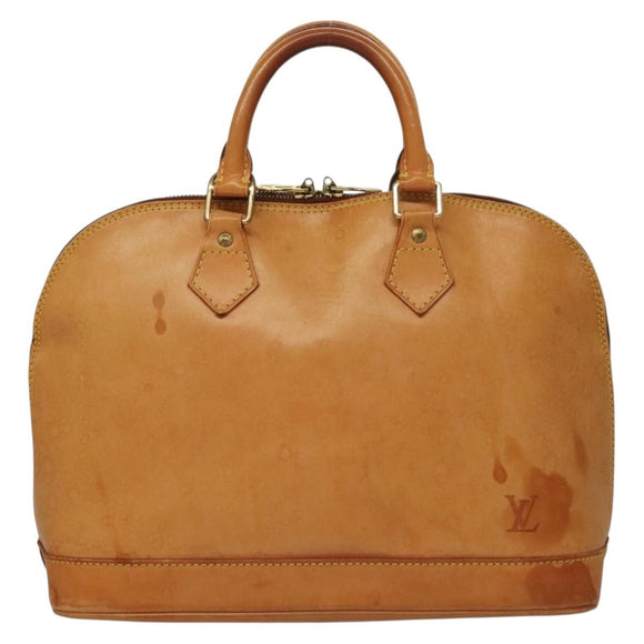 LOUIS VUITTON Nomad leather Alma Hand Bag Beige M85000 LV Auth 132230