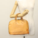 LOUIS VUITTON Nomad leather Alma Hand Bag Beige M85000 LV Auth 132230-21