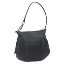 PRADA Shoulder Bag Leather Navy Silver Auth 132232-1