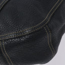 PRADA Shoulder Bag Leather Navy Silver Auth 132232-8