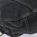 PRADA Shoulder Bag Leather Navy Silver Auth 132232-15