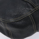 PRADA Shoulder Bag Leather Navy Silver Auth 132232-17