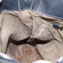 PRADA Shoulder Bag Leather Navy Silver Auth 132232-21