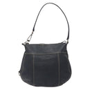 PRADA Shoulder Bag Leather Navy Silver Auth 132232-13