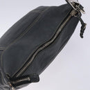 PRADA Shoulder Bag Leather Navy Silver Auth 132232-6