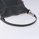 PRADA Shoulder Bag Leather Navy Silver Auth 132232-7