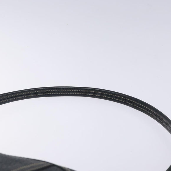 PRADA Shoulder Bag Leather Navy Silver Auth 132232