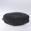 PRADA Shoulder Bag Leather Navy Silver Auth 132232-5