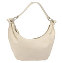 Miu Miu Shoulder Bag Leather White Silver Auth 132234-1