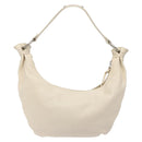 Miu Miu Shoulder Bag Leather White Silver Auth 132234-2