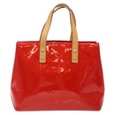 LOUIS VUITTON Monogram Vernis Reade PM Hand Bag Red Rouge M91088 LV Auth 132250-13