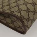 GUCCI GG Supreme Web Sherry Line Clutch Bag PVC Beige Red Green Auth 132258-15