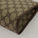 GUCCI GG Supreme Web Sherry Line Clutch Bag PVC Beige Red Green Auth 132258-16