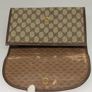GUCCI GG Supreme Web Sherry Line Clutch Bag PVC Beige Red Green Auth 132258-8