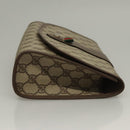 GUCCI GG Supreme Web Sherry Line Clutch Bag PVC Beige Red Green Auth 132258-3