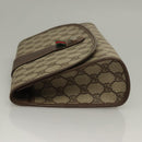 GUCCI GG Supreme Web Sherry Line Clutch Bag PVC Beige Red Green Auth 132258-4