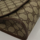 GUCCI GG Supreme Web Sherry Line Clutch Bag PVC Beige Red Green Auth 132258-7