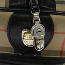 Burberrys Nova Check Boston Bag Canvas Beige Gold Auth 132261-10