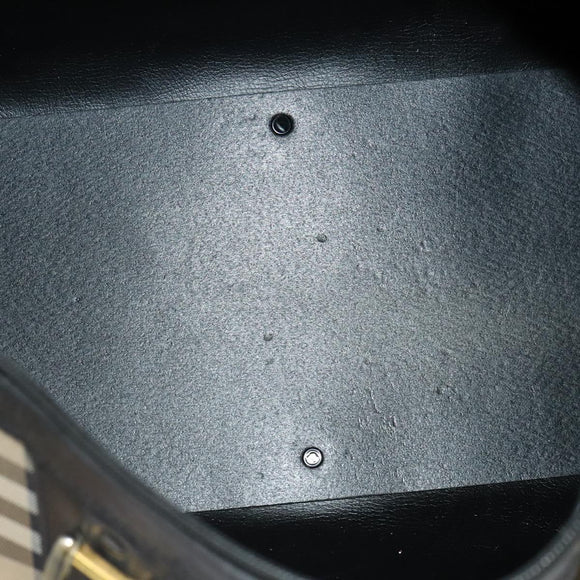 Burberrys Nova Check Boston Bag Canvas Beige Gold Auth 132261