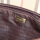 BURBERRY Nova Check Hand Bag PVC Beige Gold Auth 132262-10
