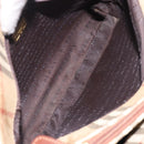 BURBERRY Nova Check Hand Bag PVC Beige Gold Auth 132262-11