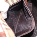 BURBERRY Nova Check Hand Bag PVC Beige Gold Auth 132262-12