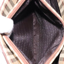 BURBERRY Nova Check Hand Bag PVC Beige Gold Auth 132262-19