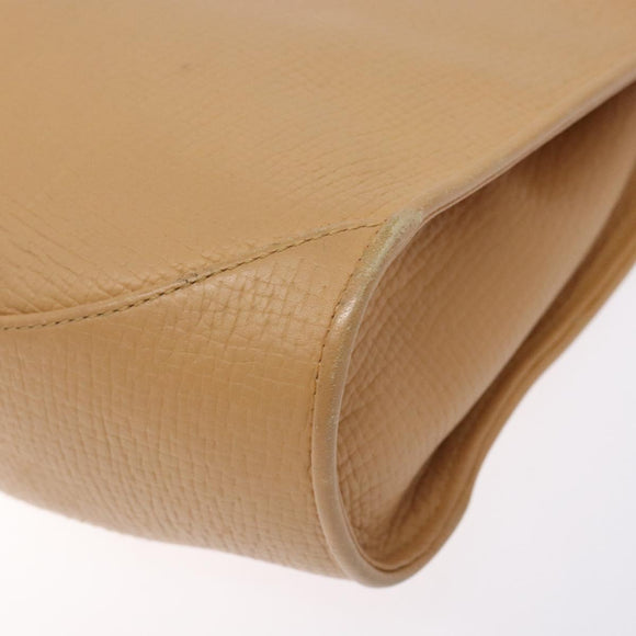 LOEWE Shoulder Bag Leather Beige Gold Auth 132265