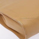 LOEWE Shoulder Bag Leather Beige Gold Auth 132265-14