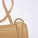 LOEWE Shoulder Bag Leather Beige Gold Auth 132265-10