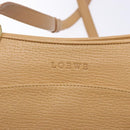 LOEWE Shoulder Bag Leather Beige Gold Auth 132265-17