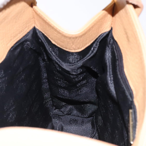 LOEWE Shoulder Bag Leather Beige Gold Auth 132265