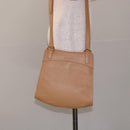 LOEWE Shoulder Bag Leather Beige Gold Auth 132265-23