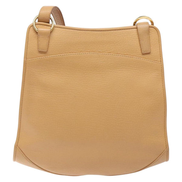 LOEWE Shoulder Bag Leather Beige Gold Auth 132265