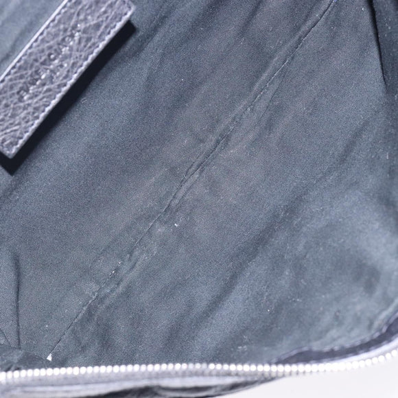 BALENCIAGA Classic Clip M Clutch Bag Leather Black Silver 273022 Auth 132272