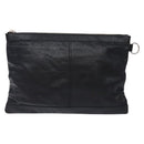 BALENCIAGA Classic Clip M Clutch Bag Leather Black Silver 273022 Auth 132272-3