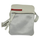 PRADA Sports Shoulder Bag Cotton Silver Auth 132275-13