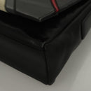 BURBERRY Nova Check Shoulder Bag Leather Black Gold Auth 132286-11