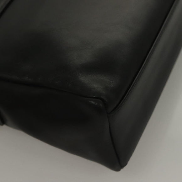 BURBERRY Nova Check Shoulder Bag Leather Black Gold Auth 132286