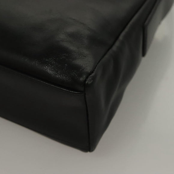 BURBERRY Nova Check Shoulder Bag Leather Black Gold Auth 132286