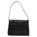 BURBERRY Nova Check Shoulder Bag Leather Black Gold Auth 132286-3