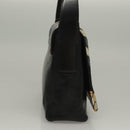 BURBERRY Nova Check Shoulder Bag Leather Black Gold Auth 132286-5