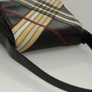BURBERRY Nova Check Shoulder Bag Leather Black Gold Auth 132286-6