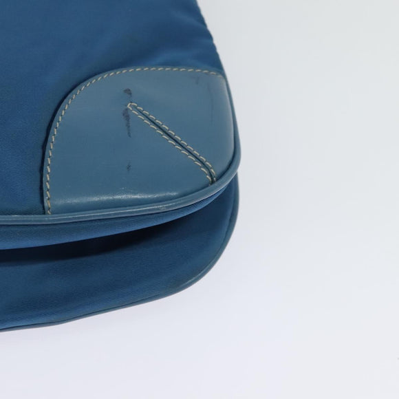 PRADA Shoulder Bag Nylon Blue Silver Auth 132289