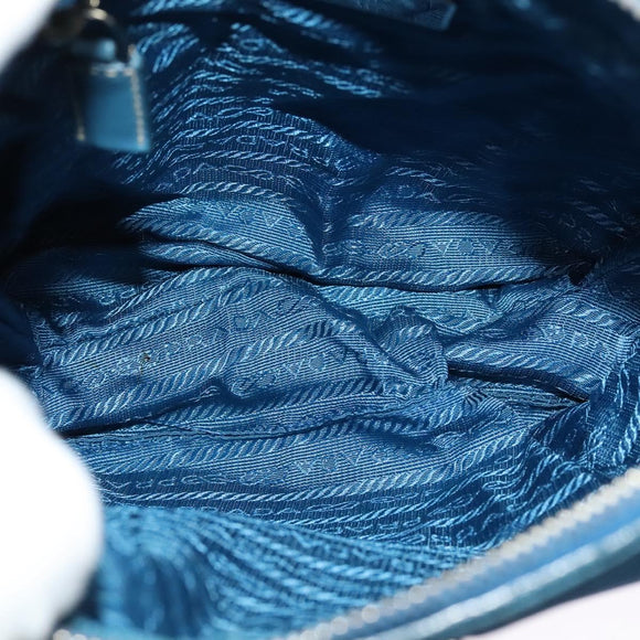 PRADA Shoulder Bag Nylon Blue Silver Auth 132289
