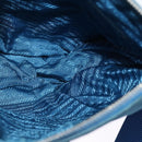 PRADA Shoulder Bag Nylon Blue Silver Auth 132289-18